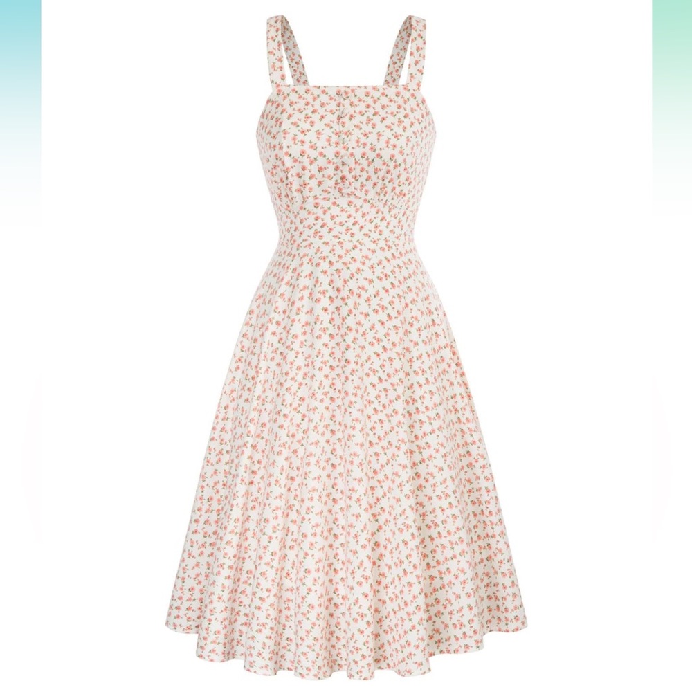 Belle Poque Sleeveless Floral Swing Dress